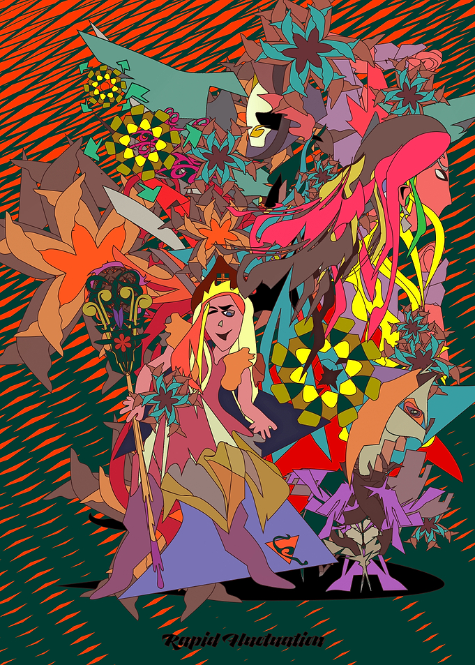 Fantasy Character with Floral Elements