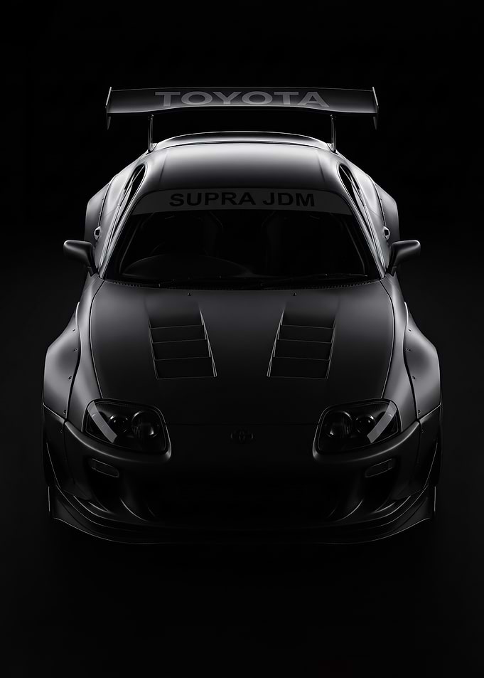 Matte Black Toyota Supra mk4 JDM car poster