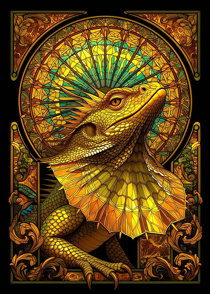 Lizard Stained Glass