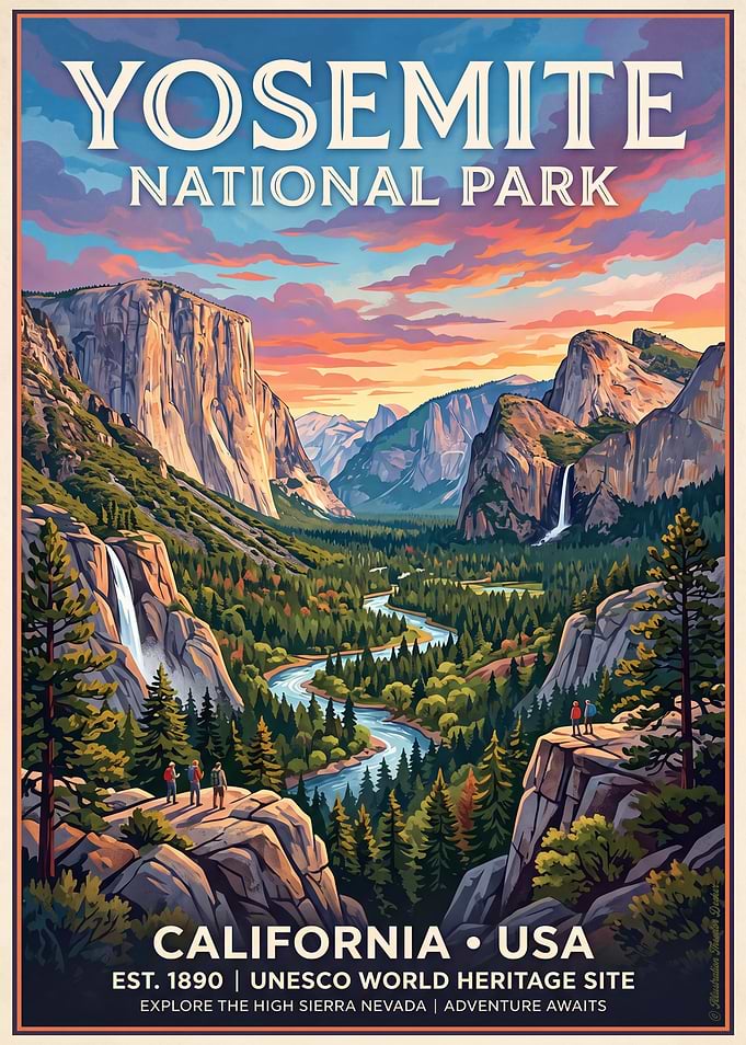 Yosemite National Park Vintage Poster