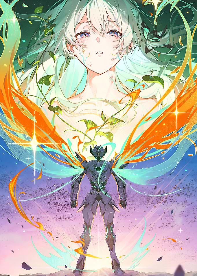 Anime Girl and Mecha Warrior