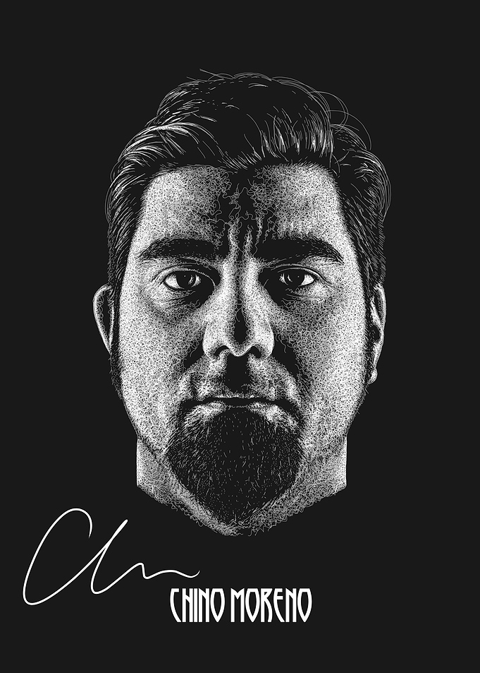 Chino Moreno Scribble art with Signature
