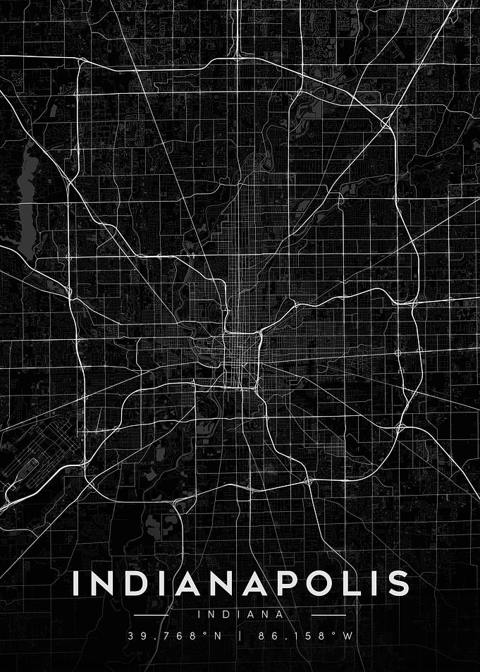 Indianapolis City Map Poster