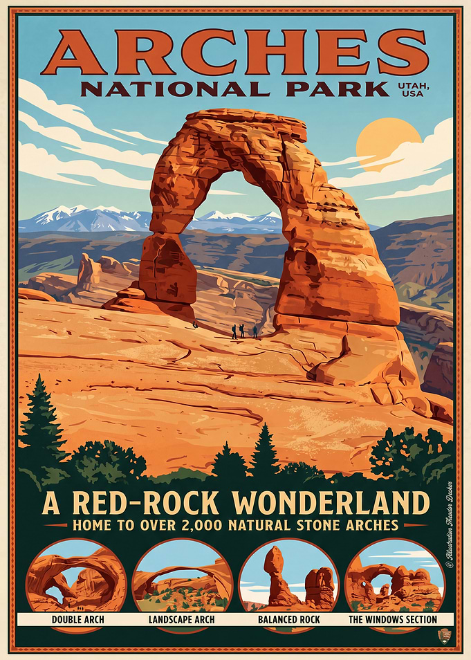 Arches National Park Vintage Poster