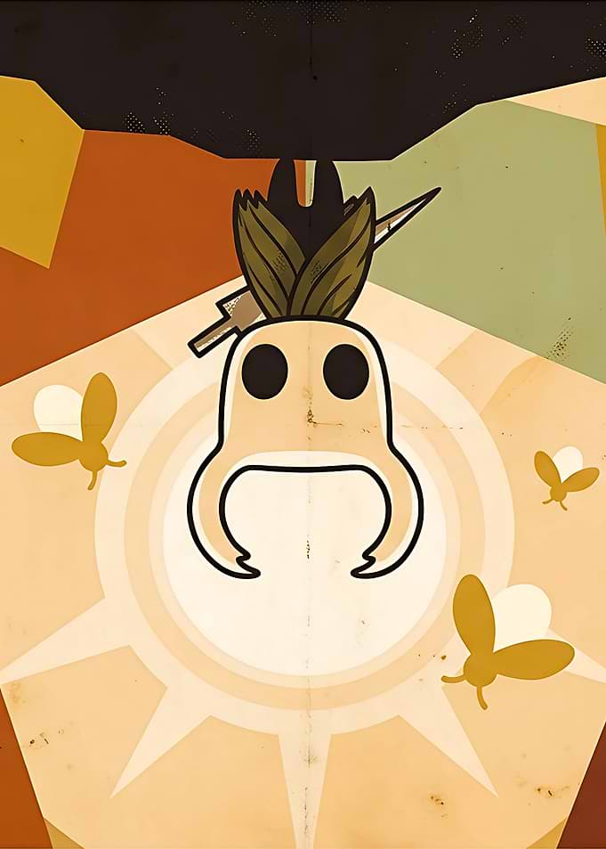 Stylized Mandrake with Flies