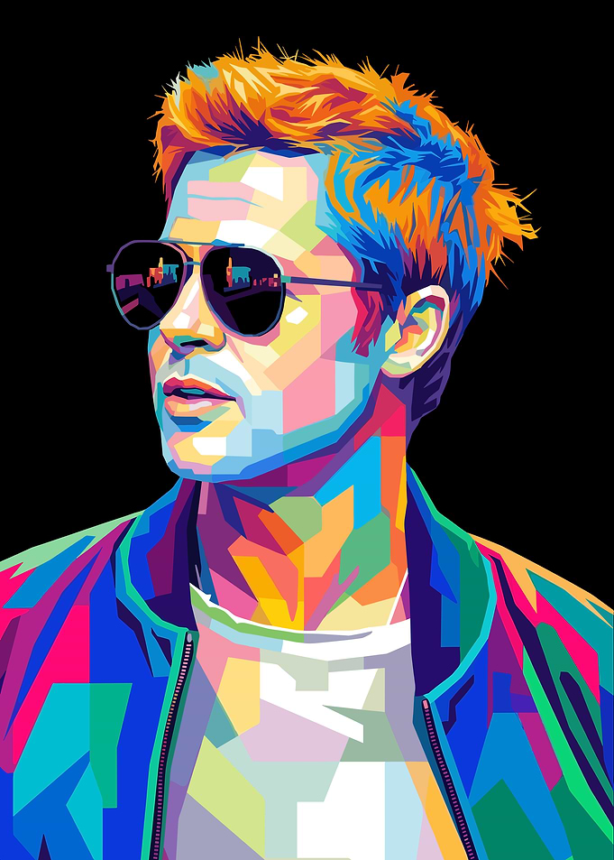 Brad Pitt Pop Art Portrait