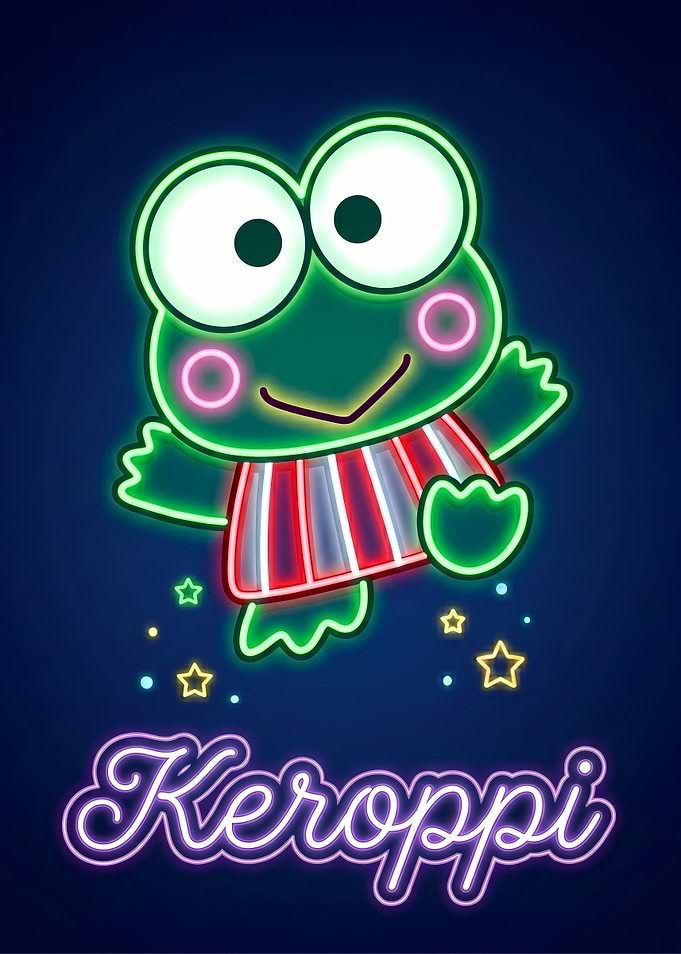 Keroppi Neon Art