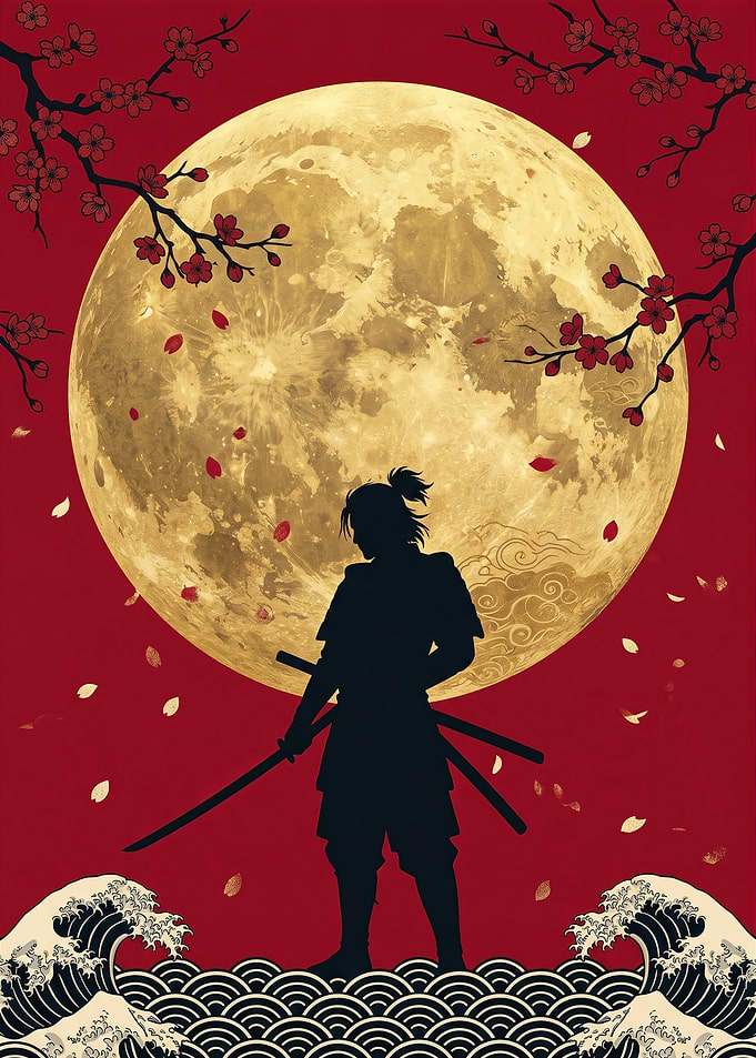 Samurai Under the Full Moon