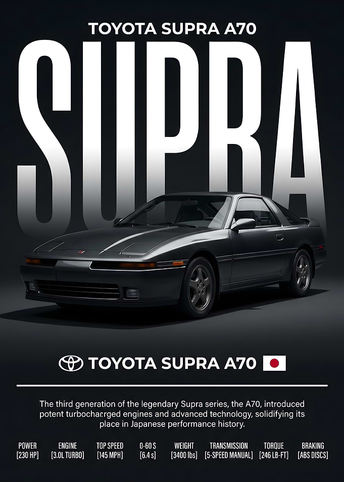 Toyota Supra A70 Poster