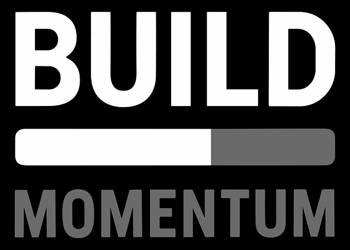 Build Momentum Motivational Progress Bar Poster Minimalist Typography Wall Art