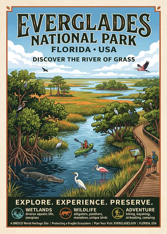 Everglades National Park Vintage Poster