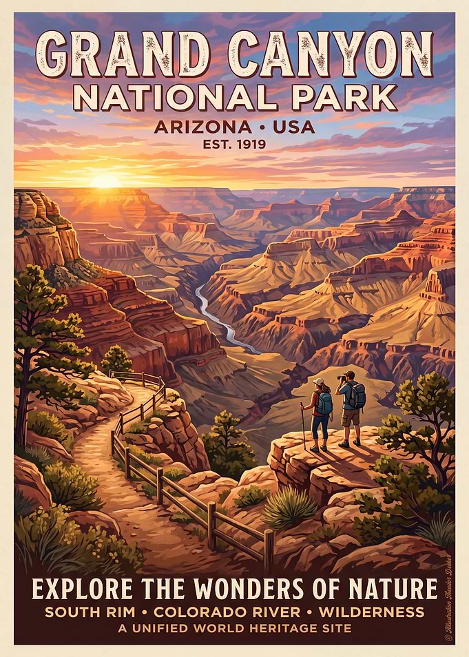Grand Canyon National Park Vintage Poster