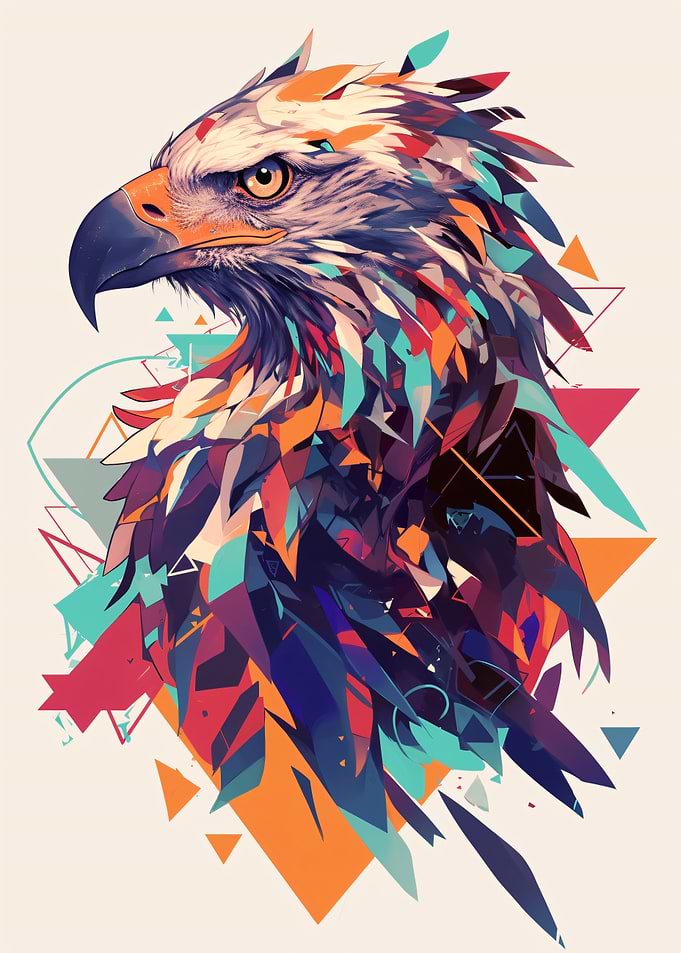 Geometric Eagle Portrait