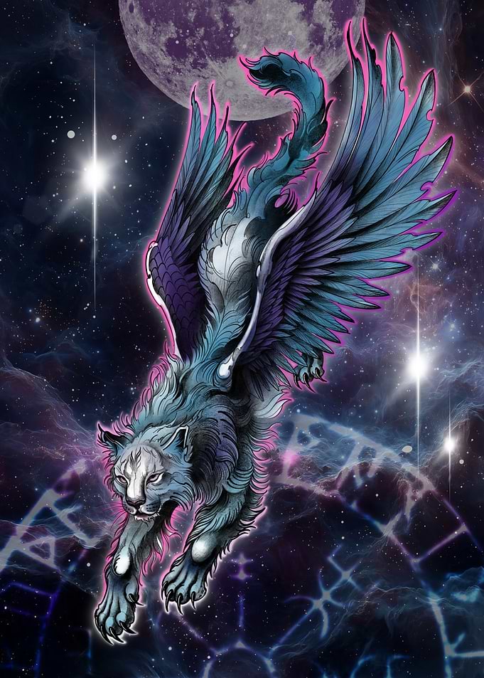 Celestial Lunar Pegasus Cat