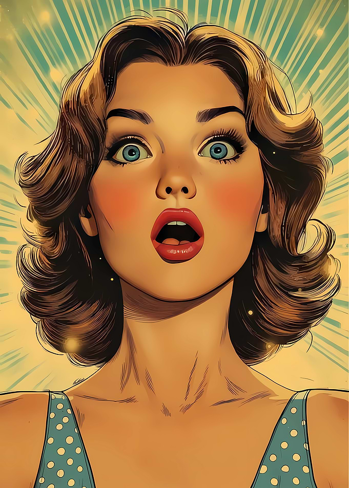 Surprised Pop Art Woman