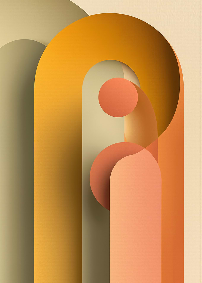 Abstract Geometric Archway with Circles