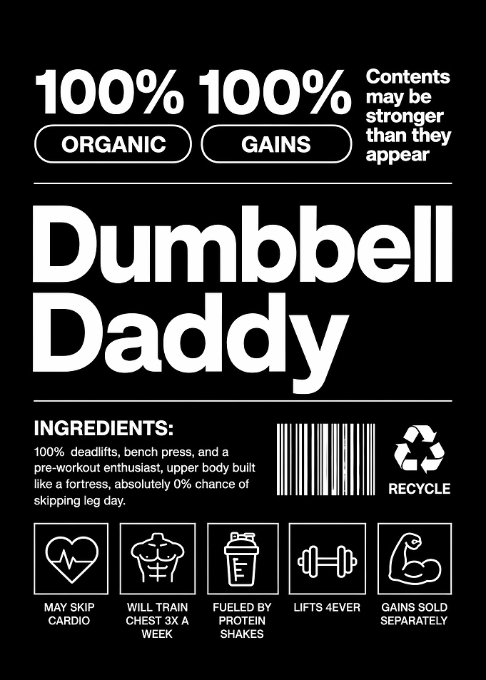 Dumbbell Daddy Funny Gym Art