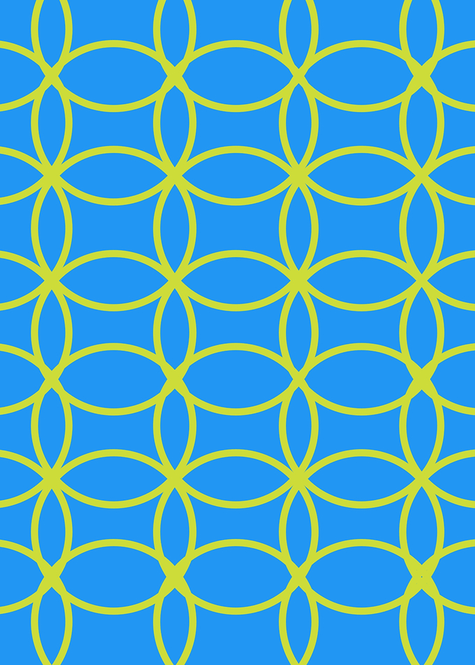 Blue and Yellow Interlocking Rings Pattern