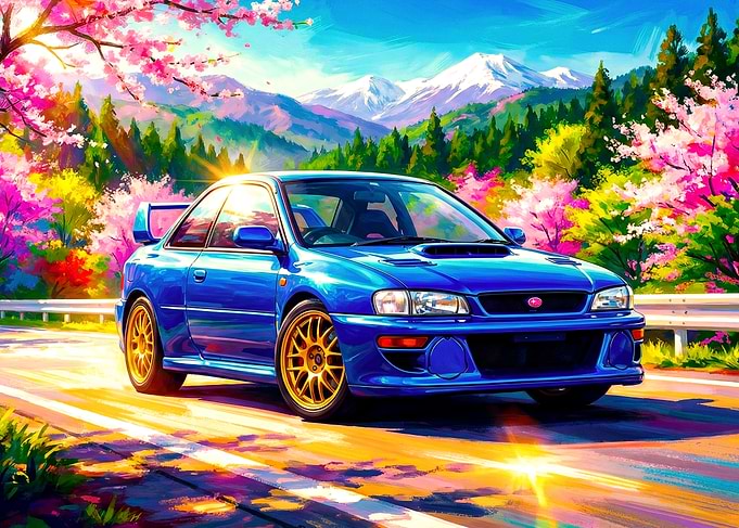 Subaru Impreza 22B 1998 in Japanese Landscape