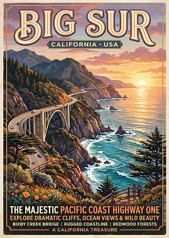 Big Sur California Coastline Poster