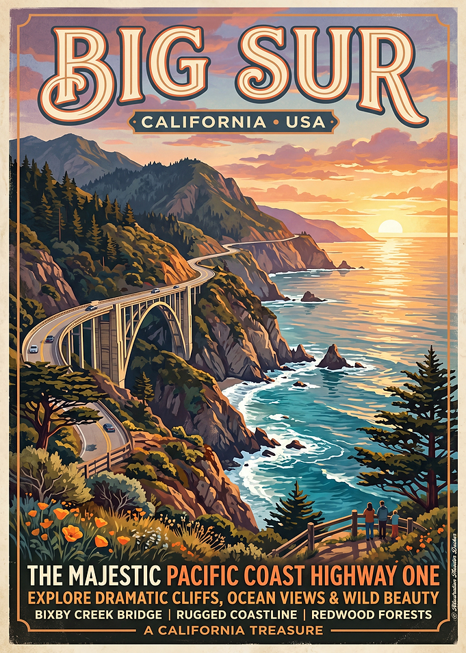 Big Sur California Coastline Poster
