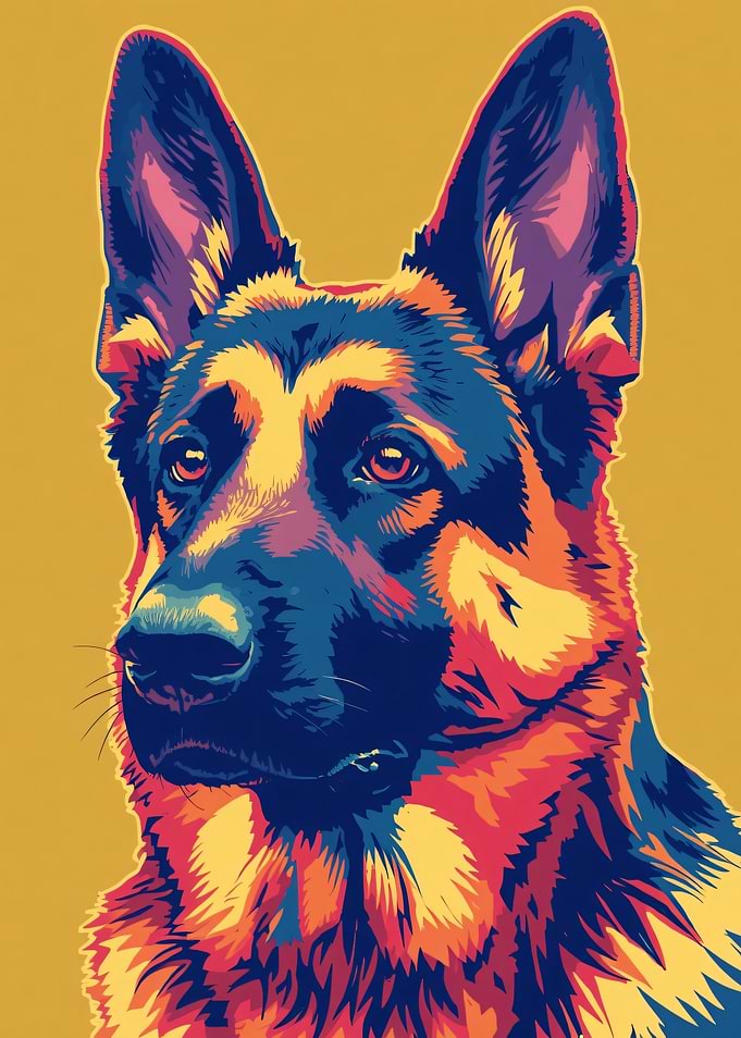 German Shepherd Pop Art