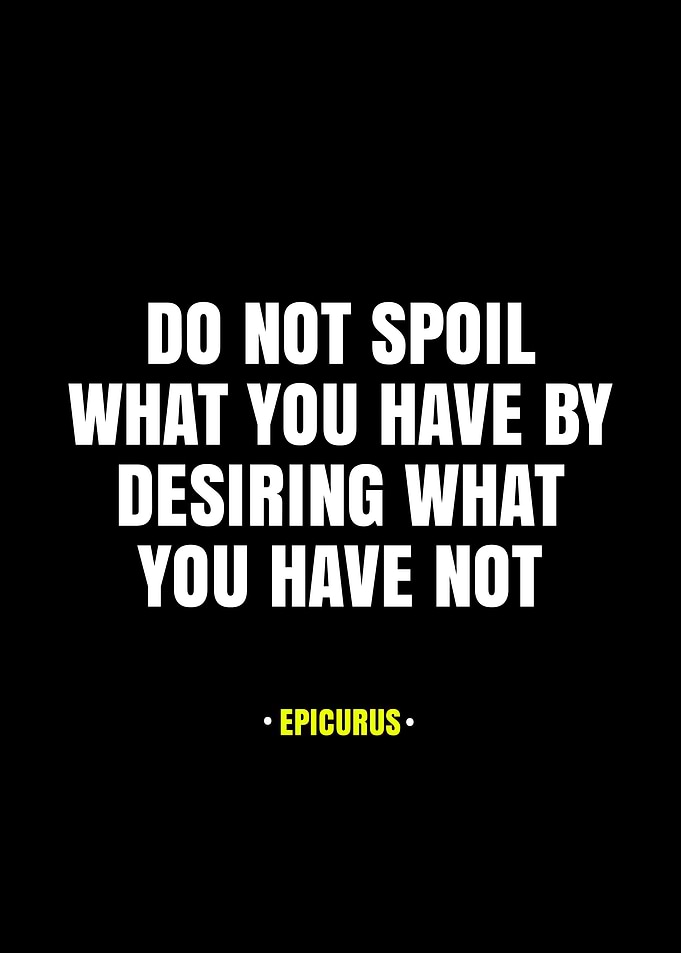 Epicurus Quote on Black Background