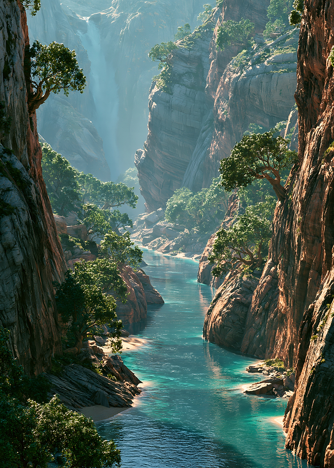 Serene Canyon River Landscape