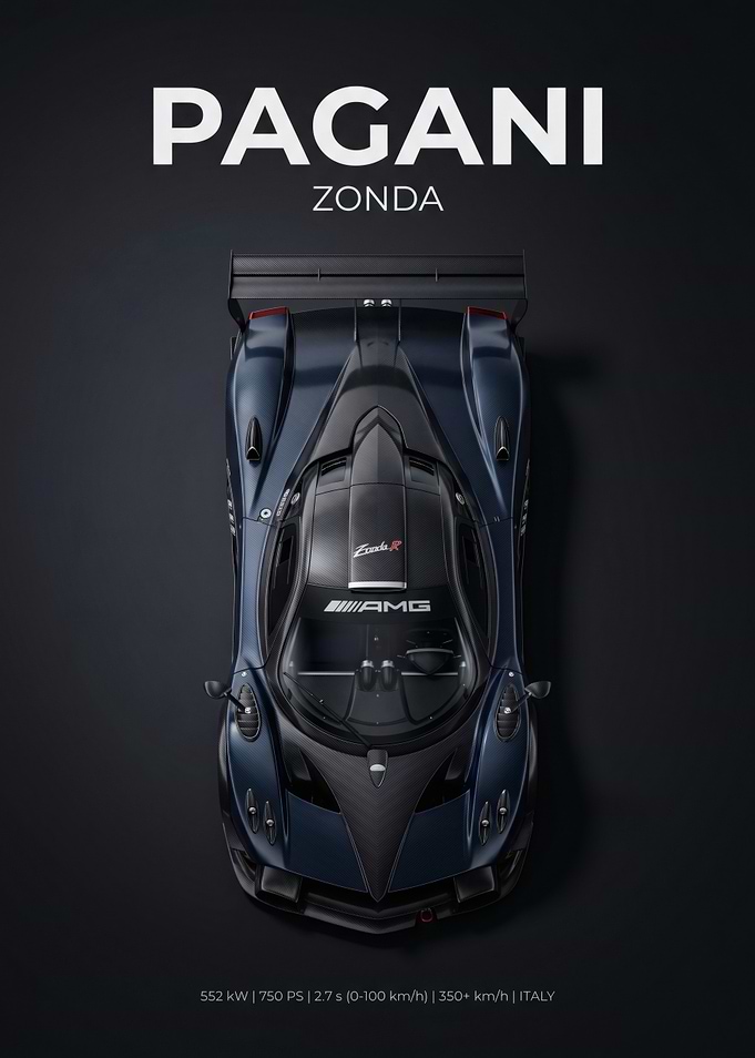 Pagani Zonda R Top View