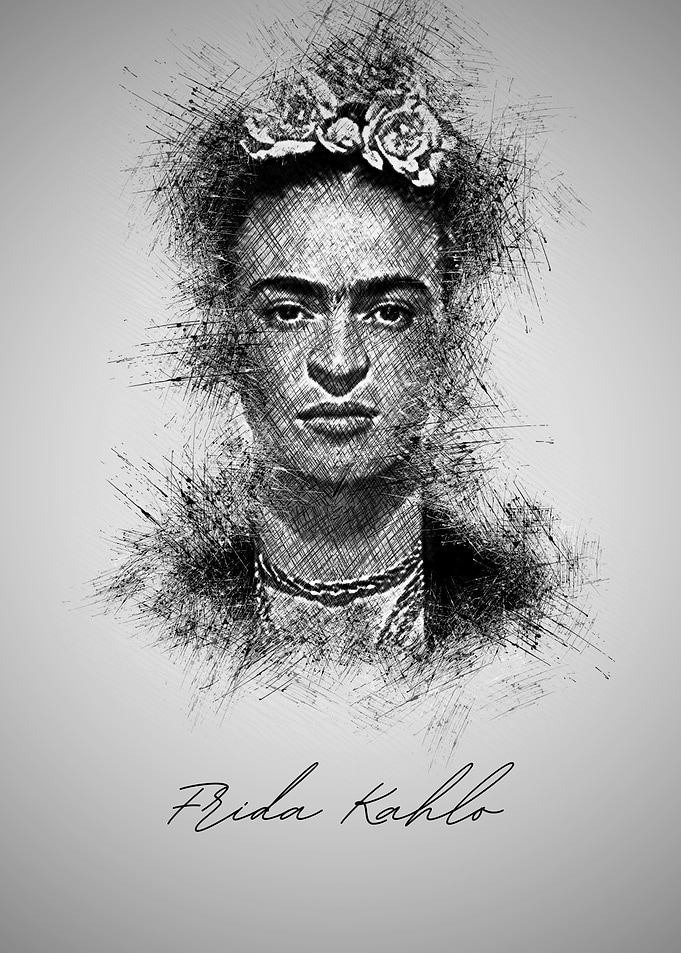 Frida Kahlo Sketch Portrait