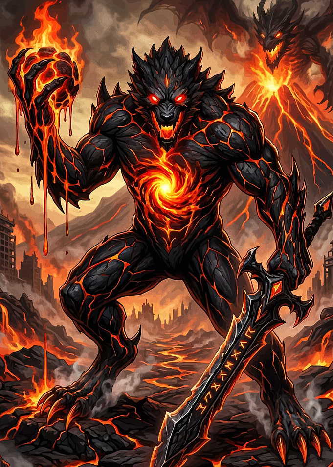 Lava Monster with Sword