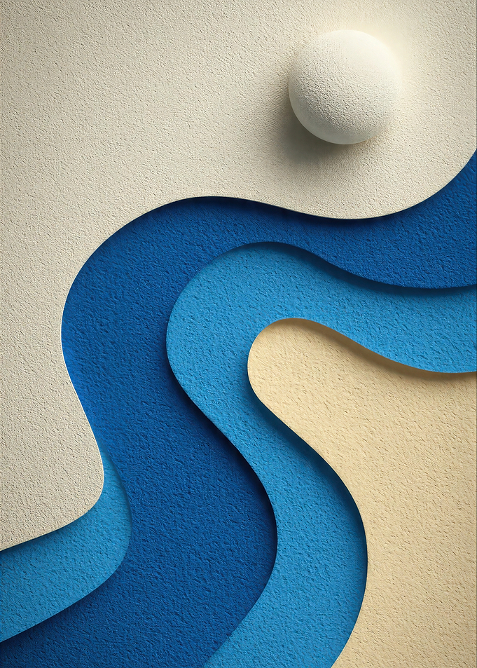 Abstract layered waves with textured background