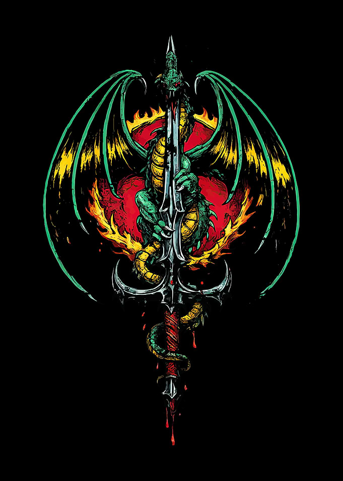 Dragon and Sword Illustration