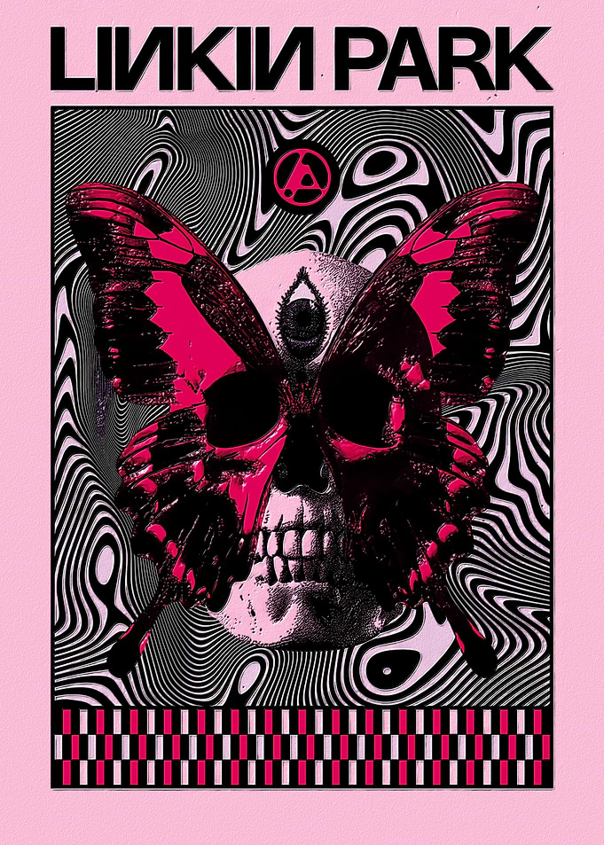 Linkin Park Skull Butterfly Poster