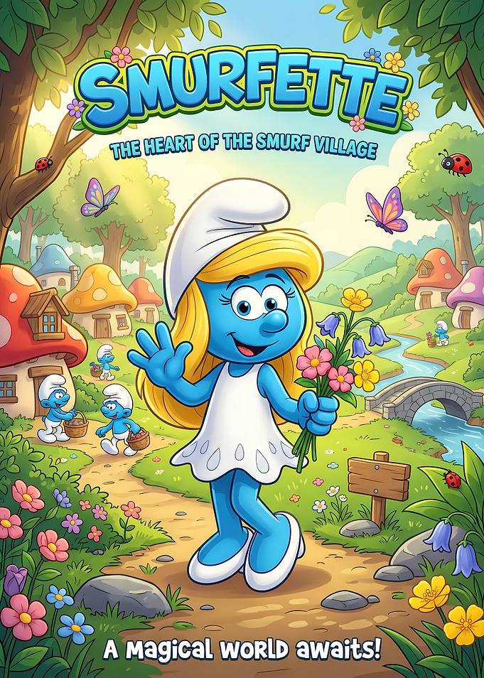 Smurfette in a Smurf Village