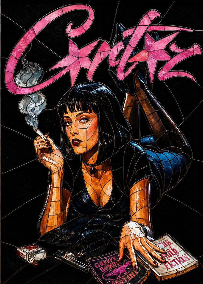 Pulp Fiction Stained Glass Art