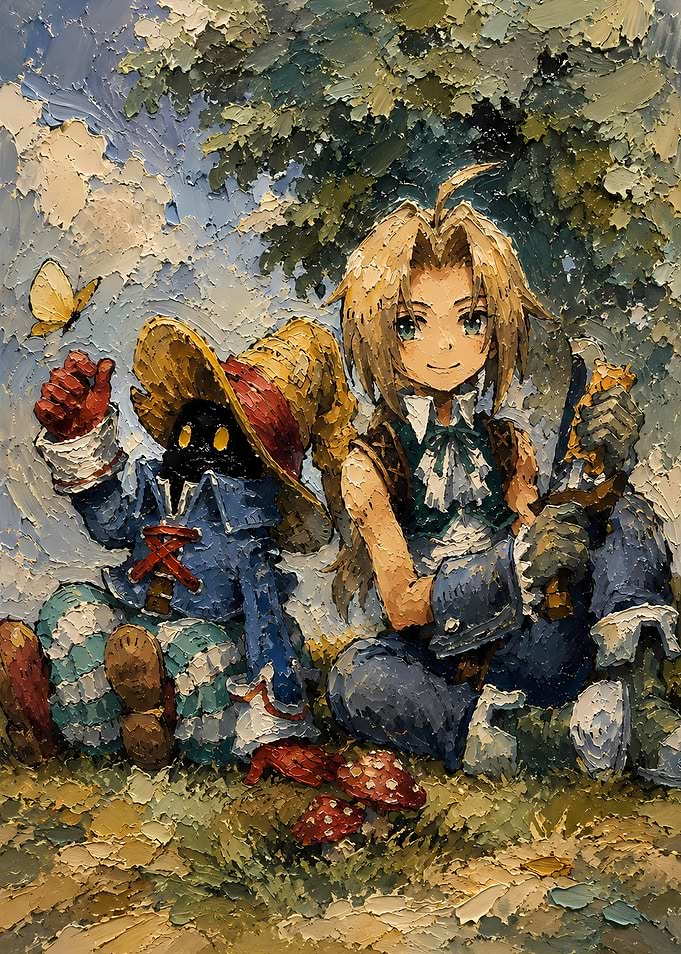 Vivi and Zidane in a field