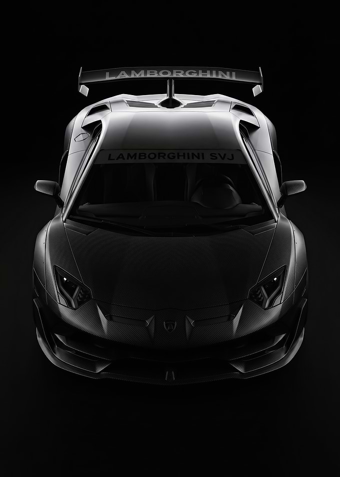 sleek Lamborghini svj carbon fiber poster