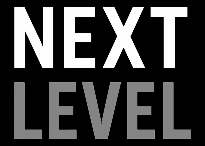 Next Level Motivational Typography Poster Minimalist Black Wall Art