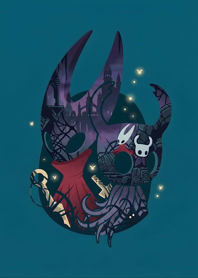 Hollow Knight Characters in Silhouette