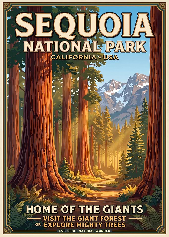 Sequoia National Park Vintage Poster