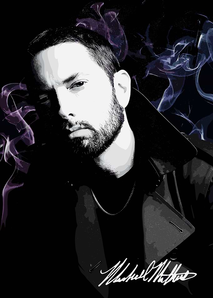 Eminem Portrait with Smoke
