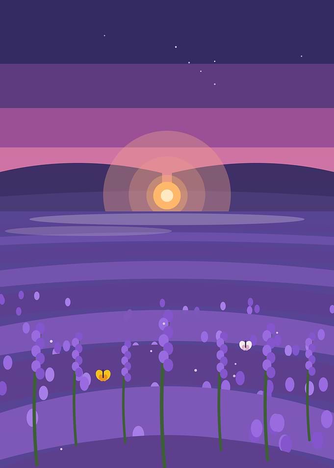 Amethyst Skies, Purple Fields