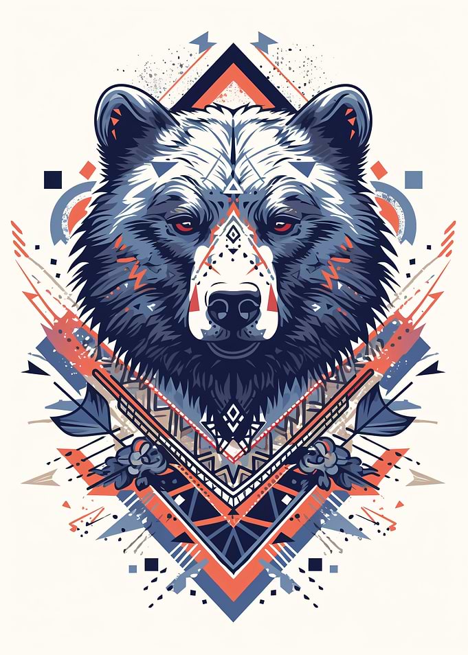Geometric Bear Portrait