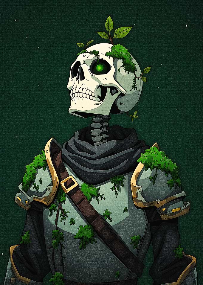 Skeleton Warrior with Nature Elements