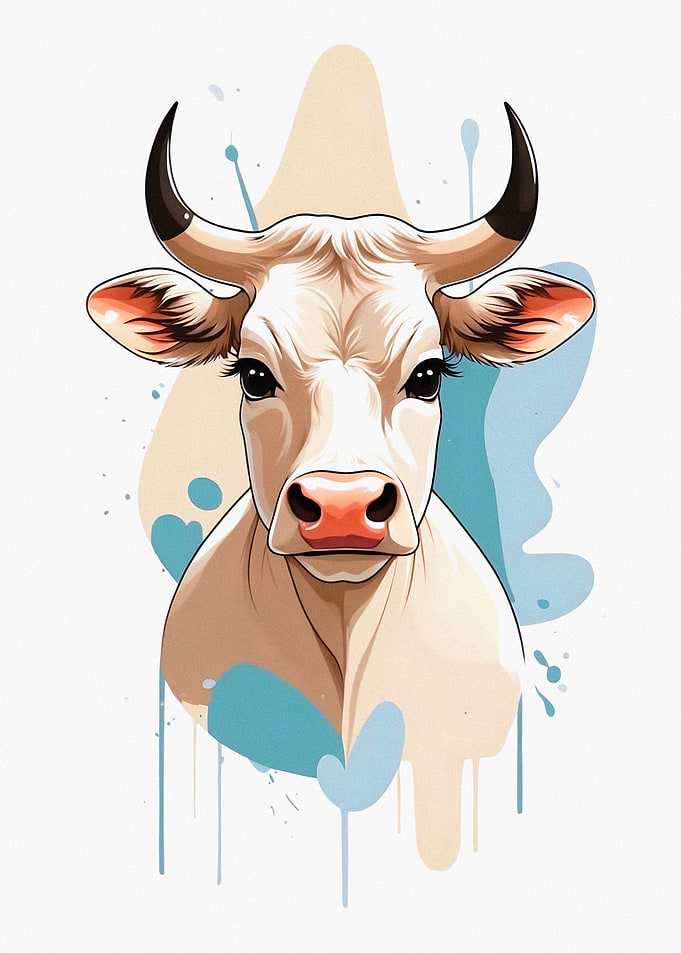 Stylized Cow Portrait