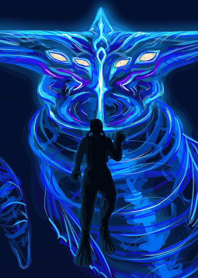 Scuba Diver Encounters Giant Blue Creature