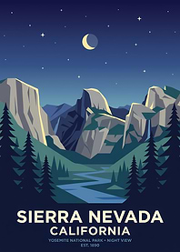 Sierra Nevada Yosemite National Park Night View
