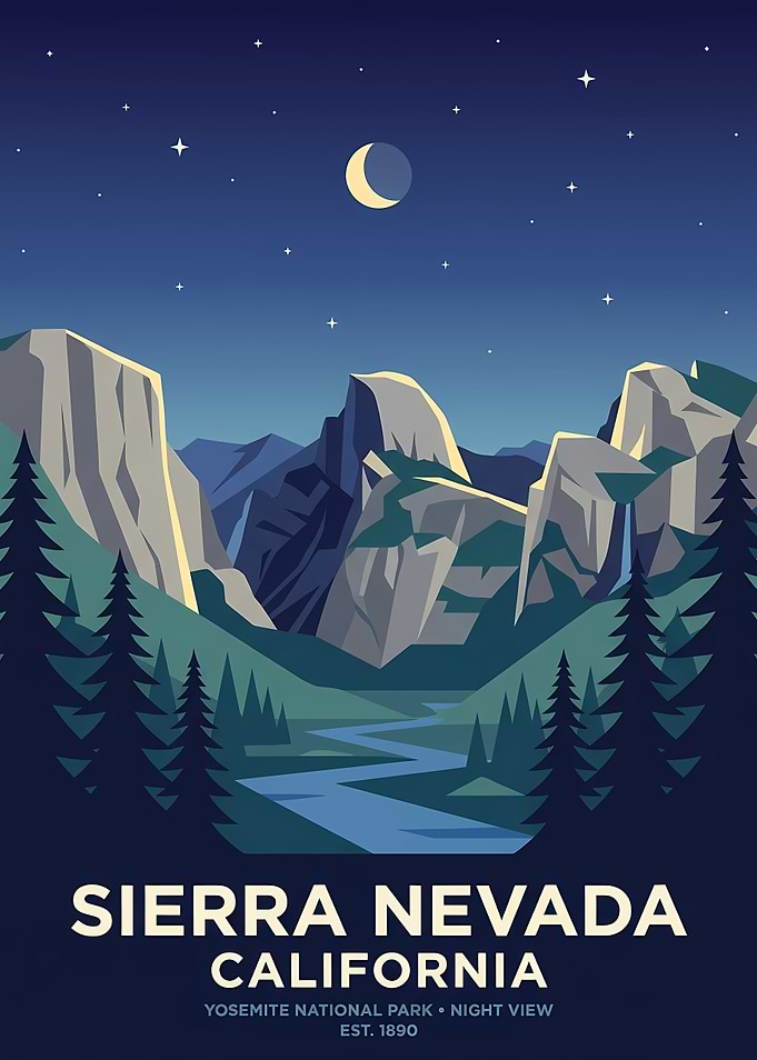 Sierra Nevada Yosemite National Park Night View