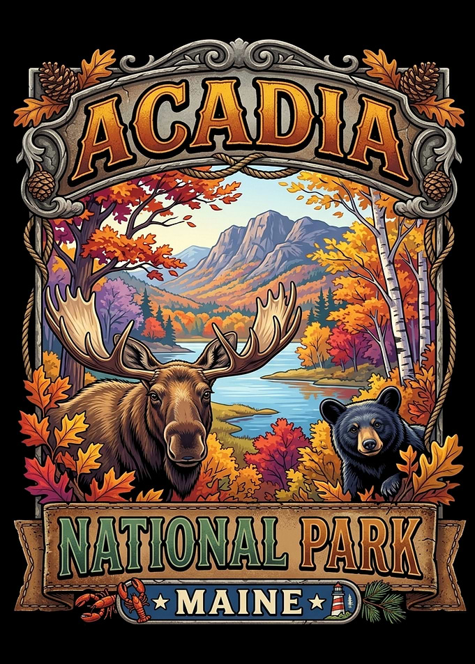Acadia National Park Autumn Scene